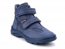211-22 Тотто (Totto), ботинки демисезонные утепленные, байка, кожа, синий. в Красноярске