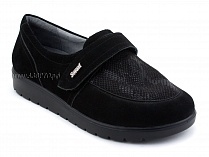 231115 Сурсил-Орто (Sursil-Ortho), туфли для взрослых, черные, кожа, стрейч ткань, полнота 6 в Красноярске