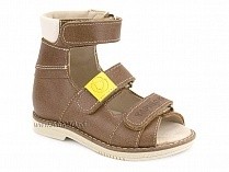 26005-00-06 Тапибу (Tapiboo), сандалии детские ортопедические с высоким берцем, кожа, бук, светло коричневый 