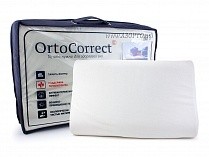 ORTOCORRECT Classic М 58*37см, валики 11/9см. Подушка ортопедическая с эффектом памяти, белый 
