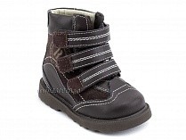 23-208 Сурсил (Sursil-Ortho), ботинки детские ортопедические с высоким берцем, демисезонные неутепленные, кожа, коричневый 