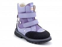 504 (26-30) Твики (Twiki) ботинки детские зимние ортопедические профилактические, кожа, нубук, натуральная шерсть, сиреневый в Красноярске