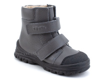 3381-721 Тотто (Totto), ботинки детские утепленные ортопедические профилактические, байка, кожа, серый в Красноярске
