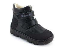 BL-271(05) Боттилини (Bottilini), ботинки  детские демисезонные  ортопедические профилактические, кожа, байка, черный в Красноярске