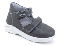 0228-821 Тотто (Totto), туфли детские ортопедические профилактические, кожа, серый в Красноярске