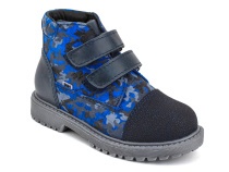 201-721 (26-30) Бос (Bos), ботинки детские утепленные профилактические, байка,  кожа,  синий, милитари в Красноярске