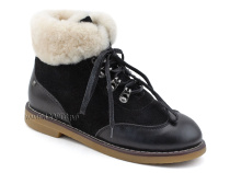 А44-071-2 Сурсил (Sursil-Ortho), ботинки детские ортопедические профилактичские, зимние, натуральный мех, замша, кожа, черный в Красноярске