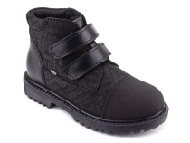 201-125 (31-36) Бос (Bos), ботинки детские утепленные профилактические, байка, кожа, нубук, черный, милитари в Красноярске