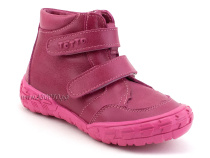 201-267 Тотто (Totto), ботинки демисезонние детские профилактические на байке, кожа, фуксия. в Красноярске